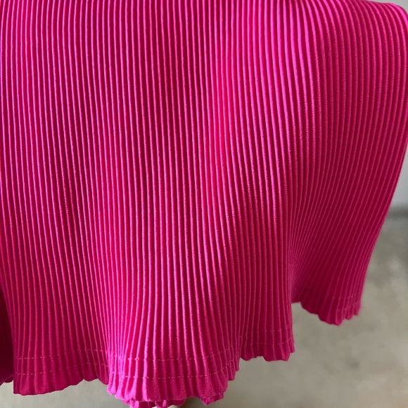 Spring Me Along Magenta Plisse High-Waisted Pants - Picture 6 of 7